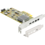 DeLOCK PCI-E x4 kort til 2x USB-C 40Gbps / 2x MiniDisplay LP, Interface card 