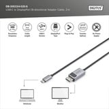 Digitus USB4 Gen 2x2 adapterkabel USB-C > DisplayPort Sort/grå