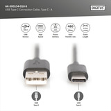 Digitus USB 2.0 tilslutningskabel USB-A > USB-C Sort