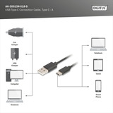 Digitus USB 2.0 tilslutningskabel USB-A > USB-C Sort