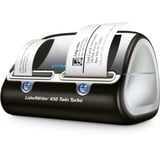 Dymo LabelWriter 450 Twin Turbo etiketprinter | Direkte termisk etiketprinter | Hurtig udskrivning af op til 71 etiketter pr. minut, etiketter, stregkoder m.m. | Tilslutning til computer | Til hjemmet og kontoret Sort/Sølv, etiketter, stregkoder m.m. | Tilslutning til computer | Til hjemmet og kontoret, Direkte termisk, 600 x 300 dpi, Sort, Sølv