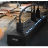 ICY BOX IB-HUB1717-U3 USB 3.2 Gen 1 (3.1 Gen 1) Type-A 5000 Mbit/s Sort, USB hub USB 3.2 Gen 1 (3.1 Gen 1) Type-A, USB 3.2 Gen 1 (3.1 Gen 1) Type-A, USB Type-B, 5000 Mbit/s, Sort, Kina, DC