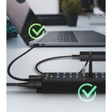 ICY BOX IB-HUB1717-U3 USB 3.2 Gen 1 (3.1 Gen 1) Type-A 5000 Mbit/s Sort, USB hub USB 3.2 Gen 1 (3.1 Gen 1) Type-A, USB 3.2 Gen 1 (3.1 Gen 1) Type-A, USB Type-B, 5000 Mbit/s, Sort, Kina, DC