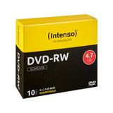 Intenso DVD-RW 4.7GB, 4x 4,7 GB 10 stk, DVD tomme medier 4x, DVD-RW, 120 mm, Slimcase, 10 stk, 4,7 GB