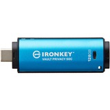 Kingston IronKey Vault Privacy 50 128 GB, USB-stik Lyseblå/Sort