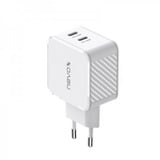 Nevox 45W DUAL USB-C (PD) QC3.0 Oplader GaN Hvid