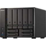 QNAP TS-H973AX NAS Tower Ryzen Embedded V1500B 8 GB DDR4 0 TB QuTS hero Sort Sort, NAS, Tower, Ryzen Embedded, V1500B, 8 GB, DDR4