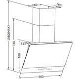 Respekta CH 77060 WA, Emhætte Hvid/rustfrit stål