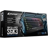 Sharkoon Skiller Mech SGK3 tastatur USB AZERTY Fransk Sort, Gaming-tastatur Sort, FR-layout, Kailh blå, USB, Mekanisk, AZERTY, RGB LED, Sort
