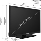 Telefunken XH24VP550M, LED-tv Sort