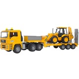 bruder MAN TGA Low loader truck with JCB Backhoe loader legetøjsbil, Model køretøj 3 År, Syntetisk ABS, Sort, Gul