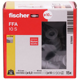 fischer Porøsbetonplugs FFA 10 S, Dyvel Lys grå