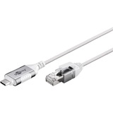 goobay Ethernet-adapterkabel USB-C 3.2 Gen2 > RJ-45, Slim Hvid