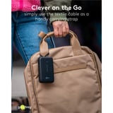 goobay Powerbank 20.000 mAh, integreret USB-C kabel 13 cm, 30 watt, Power Bank Sort