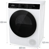 gorenje DPNA93W tørretumbler Fritstående Front-læsning 9 kg Hvid, Varmepumpe kondens tørretumbler Hvid/Sort, Fritstående, Front-læsning, Varmepumpe, Hvid, Dreje, Højre