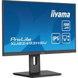 iiyama XUB2493HSU-B7 computerskærm 60,5 cm (23.8") 1920 x 1080 pixel Fuld HD LED Sort, LED-skærm Sort (mat), 60,5 cm (23.8"), 1920 x 1080 pixel, Fuld HD, LED, 1 ms, Sort