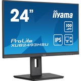 iiyama XUB2493HSU-B7 computerskærm 60,5 cm (23.8") 1920 x 1080 pixel Fuld HD LED Sort, LED-skærm Sort (mat), 60,5 cm (23.8"), 1920 x 1080 pixel, Fuld HD, LED, 1 ms, Sort