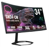 Cooler Master Gaming GM34-CW 86,4 cm (34") 3440 x 1440 pixel UltraWide Quad HD LCD Sort, Gaming Skærm mørk grå/Sort, 86,4 cm (34"), 3440 x 1440 pixel, UltraWide Quad HD, LCD, 1 ms, Sort