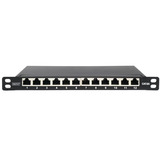 Digitus 10" Slim patchpanel, 12 porte, Cat.6a, Patch Panel Sort