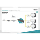 Digitus 10" Slim patchpanel, 12 porte, Cat.6a, Patch Panel Sort