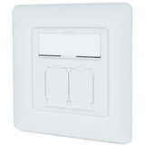 Digitus CAT.6A dataudtag, indbygget, afskærmet, 2x RJ-45 LSA, Samledåse Hvid