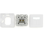 Digitus CAT.6A dataudtag, indbygget, afskærmet, 2x RJ-45 LSA, Samledåse Hvid