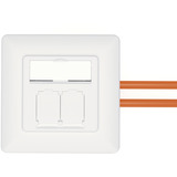 Digitus CAT.6A dataudtag, indbygget, afskærmet, 2x RJ-45 LSA, Samledåse Hvid