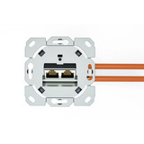Digitus CAT.6A dataudtag, indbygget, afskærmet, 2x RJ-45 LSA, Samledåse Hvid