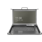 Digitus Modulær HD LCD KVM-konsol med 17" TFT 1-port VGA, KVM-switchen Sort