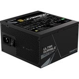 GIGABYTE UD1000GM PG5 V2 enhed til strømforsyning 1000 W 20+4 pin ATX ATX Sort, PC strømforsyning Sort, 1000 W, 100 - 240 V, 50/60 Hz, 15 - 6.5 A, Aktiv, 125 W