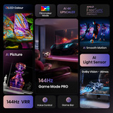 Hisense 43E77Q PRO 109,2 cm (43") 4K Ultra HD Smart TV Wi-Fi Sort, QLED TV Sort, 109,2 cm (43"), 3840 x 2160 pixel, QLED, Smart TV, Wi-Fi, Sort