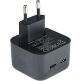 Inter-Tech Oplader PD-2036, 2x USB-C Charger Sort