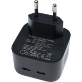 Inter-Tech Oplader PD-2036, 2x USB-C Charger Sort