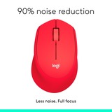 Logitech M330 Silent Plus mus Højre hånd RF trådløst Mekanisk 1000 dpi Rød, Højre hånd, Mekanisk, RF trådløst, 1000 dpi, Rød
