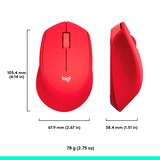 Logitech M330 Silent Plus mus Højre hånd RF trådløst Mekanisk 1000 dpi Rød, Højre hånd, Mekanisk, RF trådløst, 1000 dpi, Rød