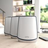 Netgear Orbi RBK853 AX6000 WiFi 6 Mesh System Tri-band (2,4 GHz / 5 GHz / 5 GHz) Wi-Fi 6 (802.11ax) Grå 4 Intern, Mesh router Grå, Intern, Strøm, 525 m², Tri-band (2,4 GHz / 5 GHz / 5 GHz), Wi-Fi 6 (802.11ax)