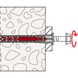fischer Langskaftpløk DuoXpand 10x140 FUS R, Dyvel Lys grå/Rød