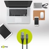 goobay USB 2.0 adapterkabel, USB-A stik > Lightning stik grå/Sølv