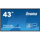 iiyama LH4342UHS-B3 skilte display Digital fladpaneldisplay 108 cm (42.5") IPS 500 cd/m² 4K Ultra HD Sort Indbygget processer Android 8.0 18/7, Offentlig visning Sort, Digital fladpaneldisplay, 108 cm (42.5"), IPS, 3840 x 2160 pixel, 18/7