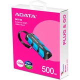 ADATA SC740 500 GB USB Type-C 3.2 Gen 2 (3.1 Gen 2) Sort, Blå, Solid state-drev Sort/Blå, 500 GB, USB Type-C, 3.2 Gen 2 (3.1 Gen 2), 1050 MB/s, 10 Gbit/sek., Sort, Blå