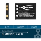Ansmann A-Oly LI 42 B Lithium-Ion (Li-Ion) 650 mAh, Kamera batteri 650 mAh, 3,7 V, Lithium-Ion (Li-Ion), 1 stk