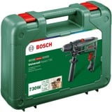 Bosch UniversalImpact 730 3200 rpm 2,1 kg Sort, Grøn, Slagboremaskine Grøn, Boremaskine, Sort, Grøn, 3200 rpm, 3 cm, 1,2 cm, 50 rpm