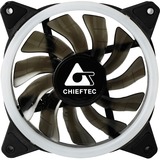 Chieftec AF-12RGB Computerkølesystem Ventilator 12 cm Sort 1 stk, Sag fan Sort/Hvid, Ventilator, 12 cm, 1200 rpm, Sort