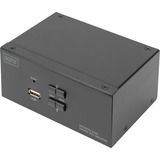 Digitus KVM-switch DisplayPort 2x 1, KVM-switchen Sort