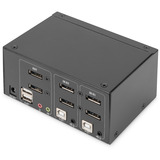 Digitus KVM-switch DisplayPort 2x 1, KVM-switchen Sort