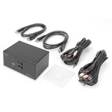 Digitus KVM-switch DisplayPort 2x 1, KVM-switchen Sort