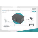 Digitus KVM-switch DisplayPort 2x 1, KVM-switchen Sort