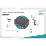 Digitus KVM-switch DisplayPort 2x 1, KVM-switchen Sort