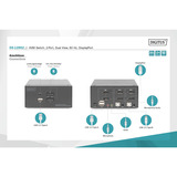 Digitus KVM-switch DisplayPort 2x 1, KVM-switchen Sort