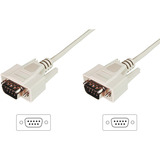 Digitus Serielt datatransfer tilslutningskabel, D-Sub9 (stik) > D-Sub9 (stik) Beige
